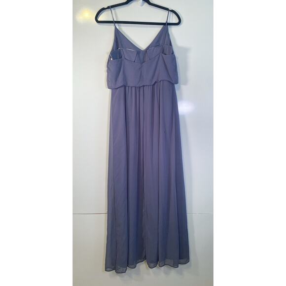 After Six 1505 Chiffon Gown Maxi Bridesmaid Dress in Silverstone - Picture 4 of 6